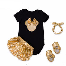 Load image into Gallery viewer, Baby Golden Clothes & Shoes Set - Bow On Shirt
