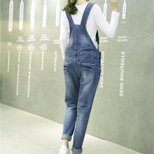 Load image into Gallery viewer, Denim Jeans Ripped Maternity Overall
