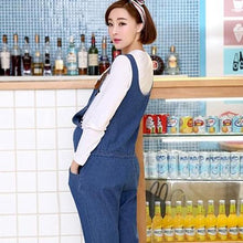 Load image into Gallery viewer, Denim Maternity Short Jumpsuit