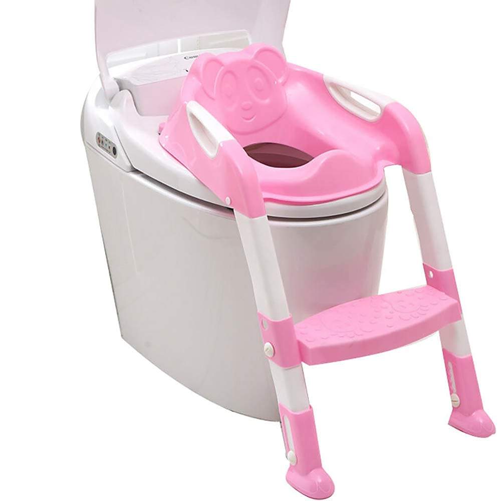 Babies-&-Mamas -Toilet-Training-Potty-Seat-with-Steps-and-Handles-Pink-2