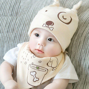 Cozy Baby Care Cat Hat and Bib