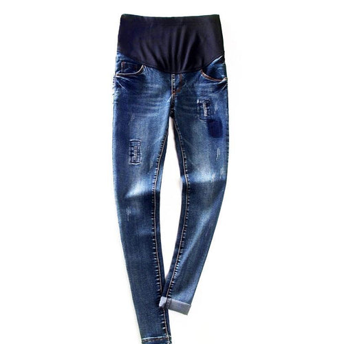 Distressed Over The Bump Stylish Maternity Ripped Jeans