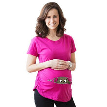 Load image into Gallery viewer, Funny Baby Print Maternity Short Sleeve T Shirt